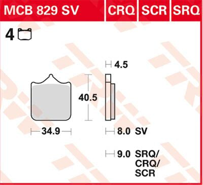 TRW BRAKE PAD CRQ HYPER-CARBON RACING MCB829CRQ
