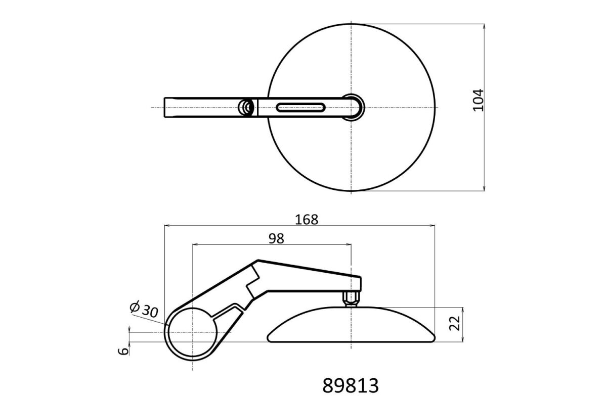 DAYTONA Bar End D-Mirror 9" ABS (Short) Pair 89813