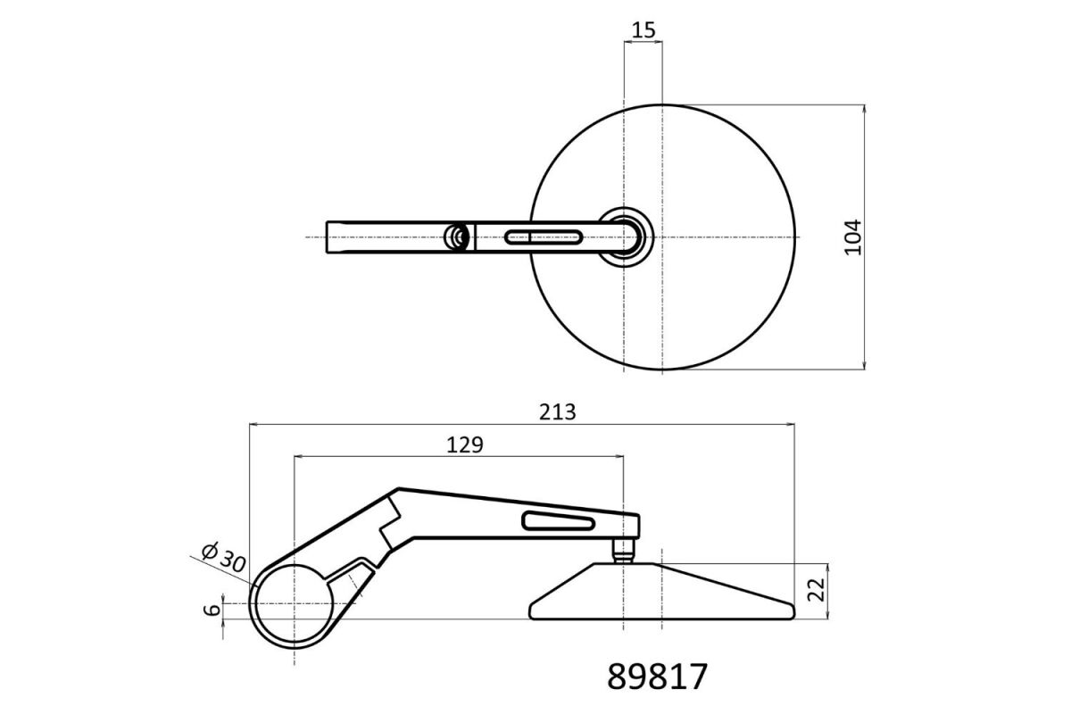 DAYTONA Bar End D-Mirror 10" ABS (Long) Pair 89817