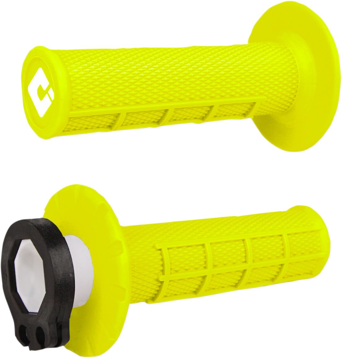 ODI MX V2 LOCK-ON HALF-WAFFLE GRIP FLO YELLOW H36HWY