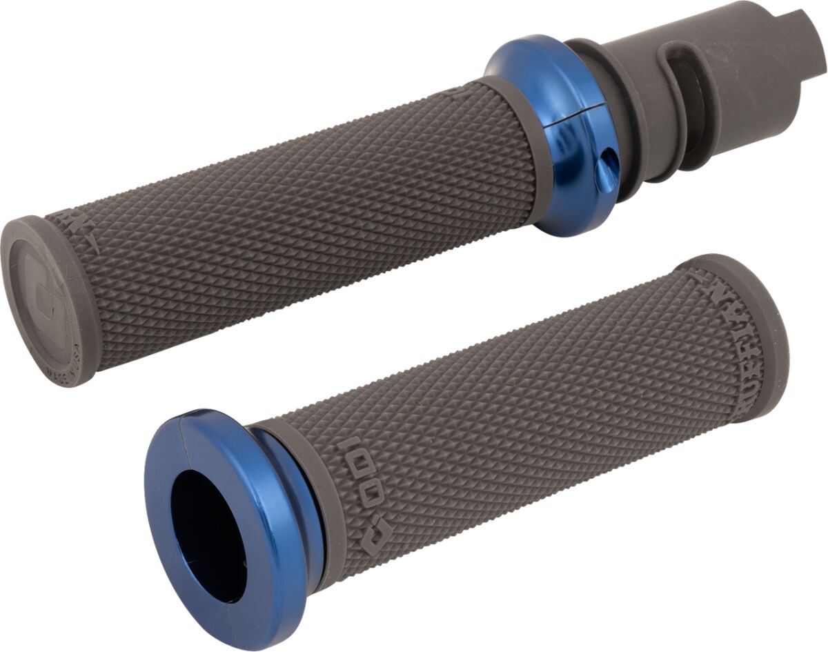 ODI Ruffian Lock-On Street Grips - CVO - Graphite/Blue V30HTCH-U