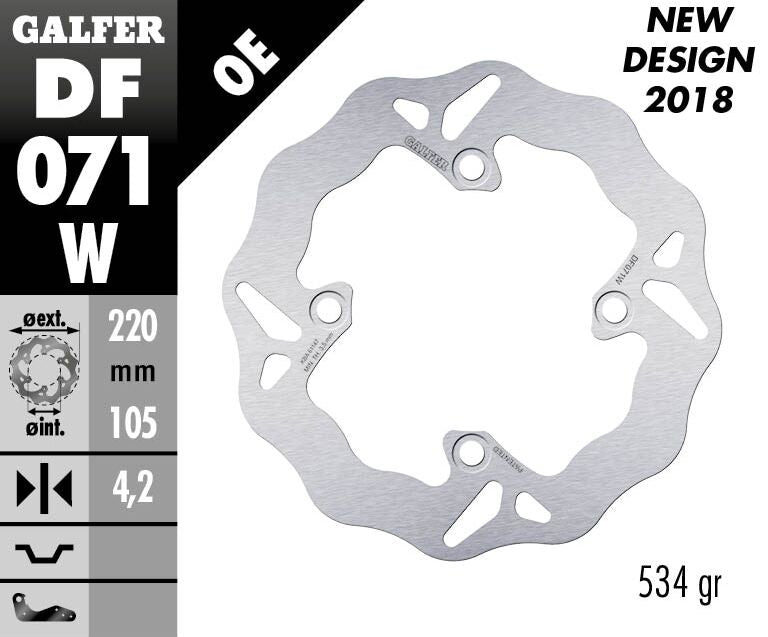 GALFER BRAKE ROTOR FIXED WAVE DF071W