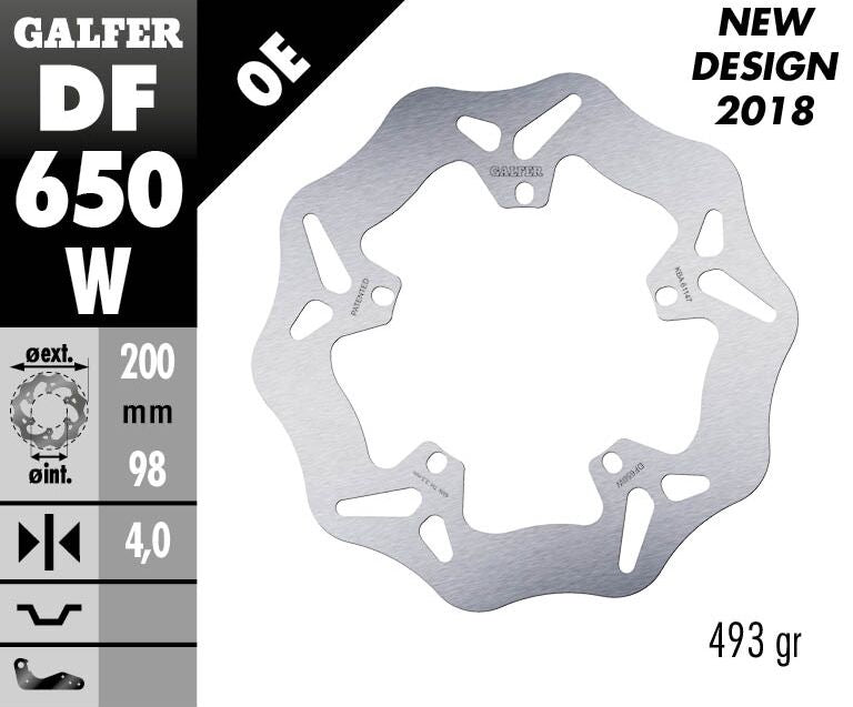 GALFER BRAKE ROTOR FIXED WAVE DF650W