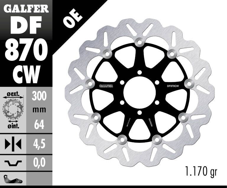 GALFER BRAKE ROTOR FLOATING WAVE DF870CW