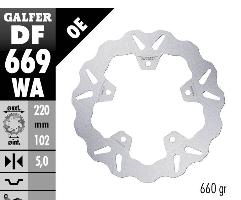 GALFER BRAKE ROTOR FIXED WAVE DF669WA