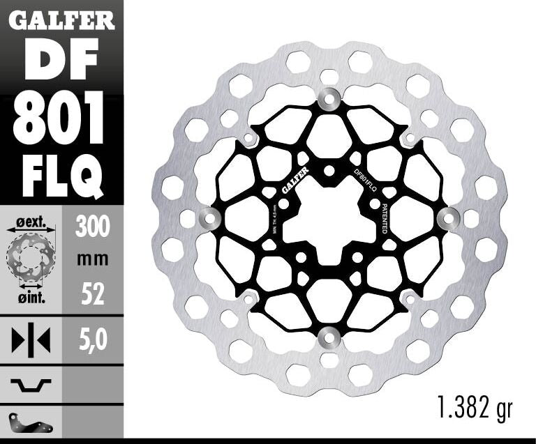 GALFER BRAKE ROTOR FLOATING CUBIQ DF801FLQ