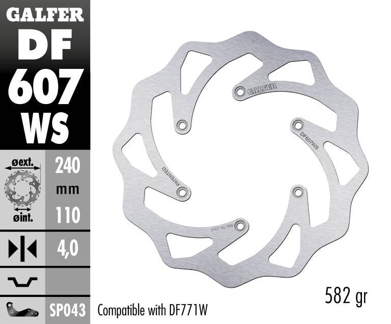 GALFER BRAKE DISC FIXED WAVE 240MM DF607WS