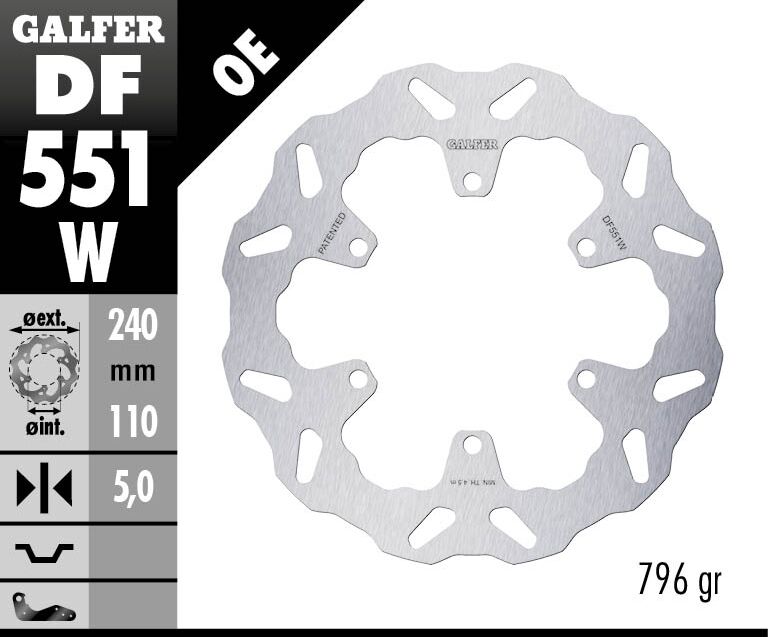 GALFER BRAKE DISC FIXED WAVE RR DF551W