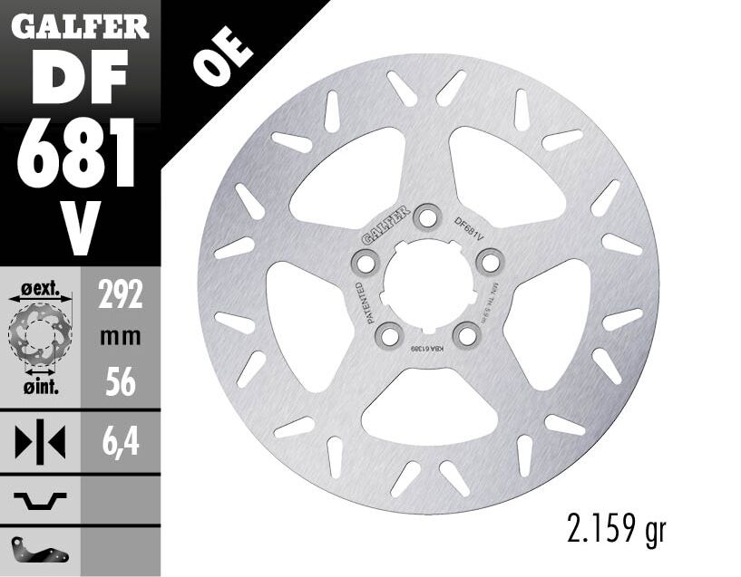 GALFER BRAKE ROTOR FIXED ROUND DF681V
