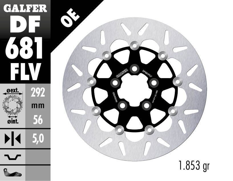 GALFER BRAKE ROTOR FLOATING ROUND DF681FLV