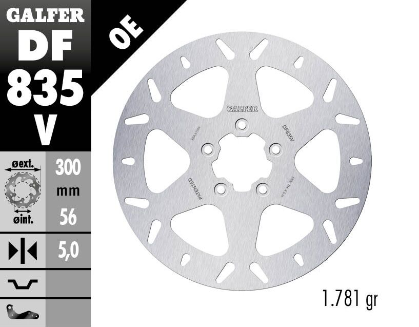 GALFER BRAKE ROTOR FIXED ROUND DF835V