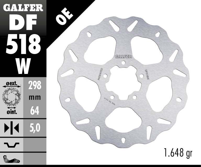 GALFER BRAKE ROTOR FIXED WAVE DF518W