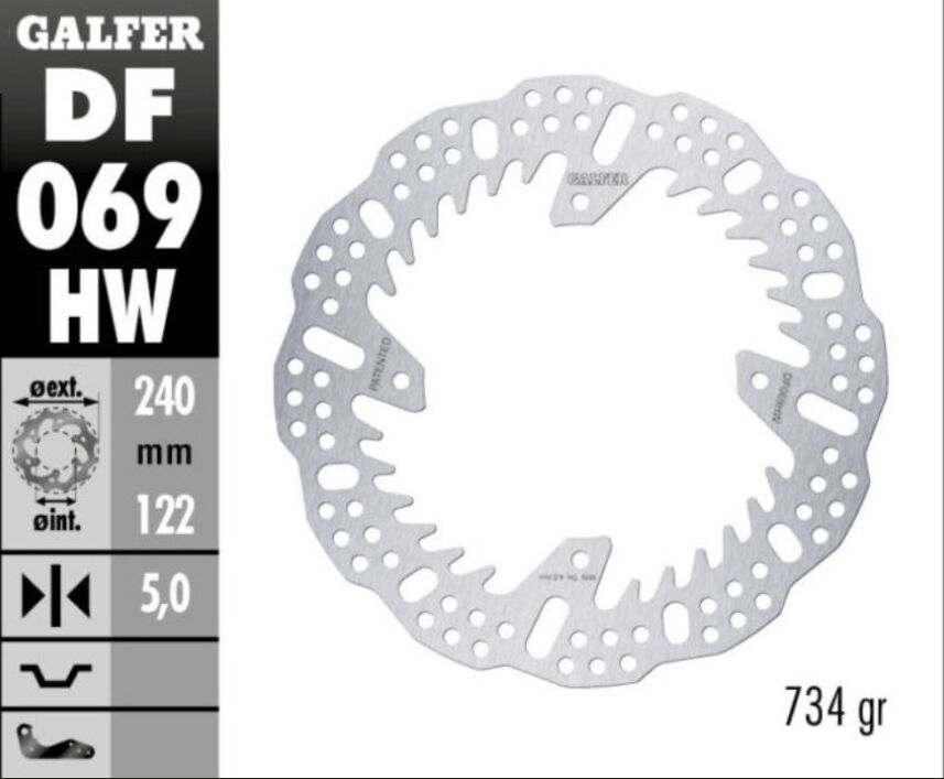 GALFER BRAKE ROTOR FIXED SHARK REAR DF069HW