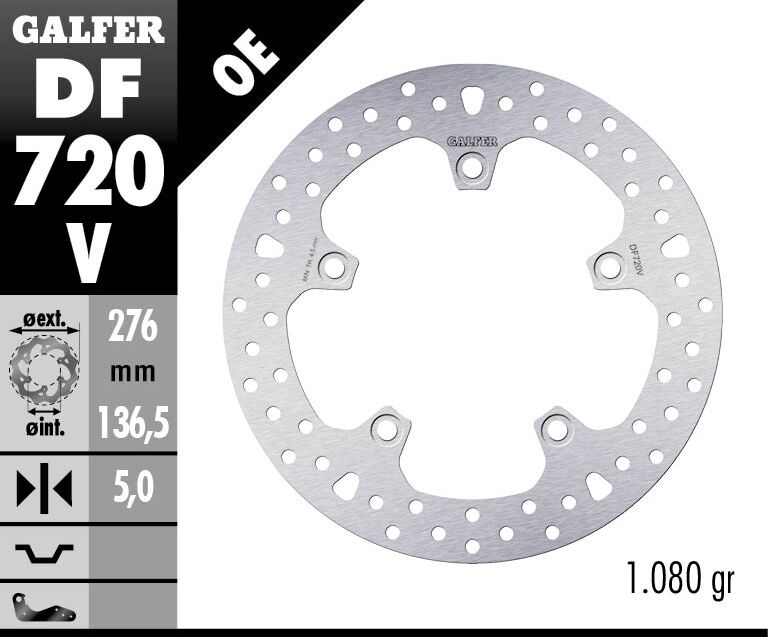GALFER BRAKE ROTOR FIXED ROUND DF720V