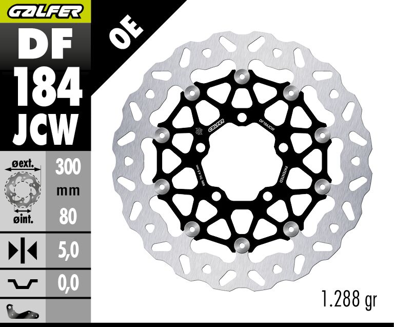 GALFER BRAKE ROTOR FLOATECH WAVE DF184JCW