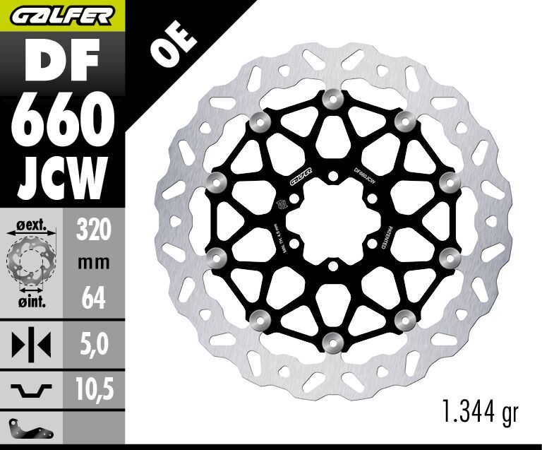 GALFER BRAKE ROTOR FLOATECH WAVE DF660JCW