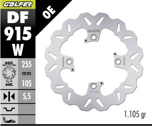 GALFER BRAKE DISC FIXED WAVE RR DF915W