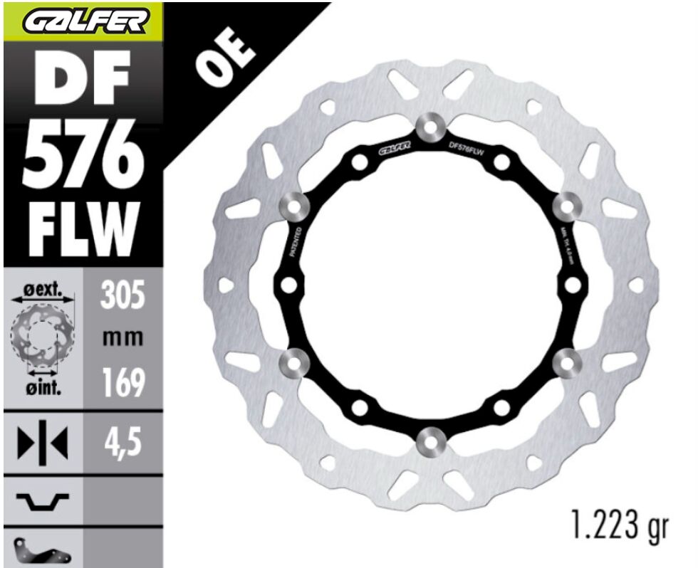 GALFER BRAKE ROTOR FLOATING WAVE DF576FLW