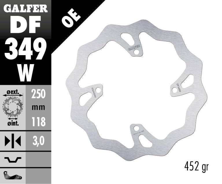GALFER BRAKE ROTOR FIXED WAVE DF349W