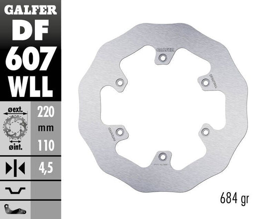 GALFER Brake Rotor Fixed WAVE Solid DF607WLL