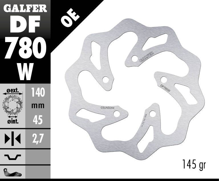 GALFER BRAKE ROTOR FIXED WAVE DF780W