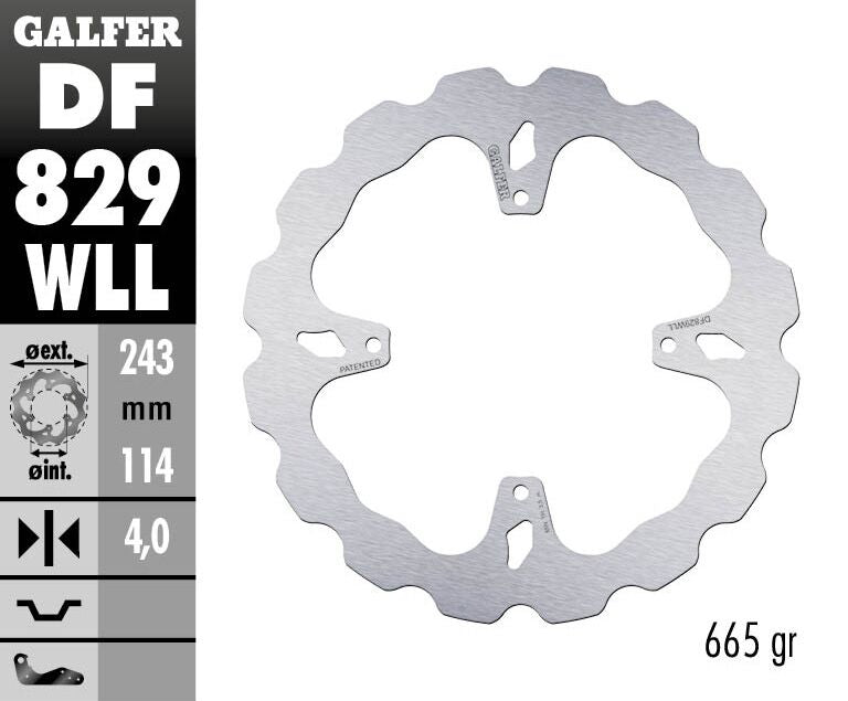 GALFER BRAKE DISC FIXED WAVE SOLID DF829WLL