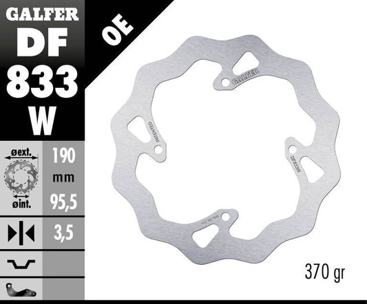 GALFER Brake Rotor Fixed WAVE 190 DF833W