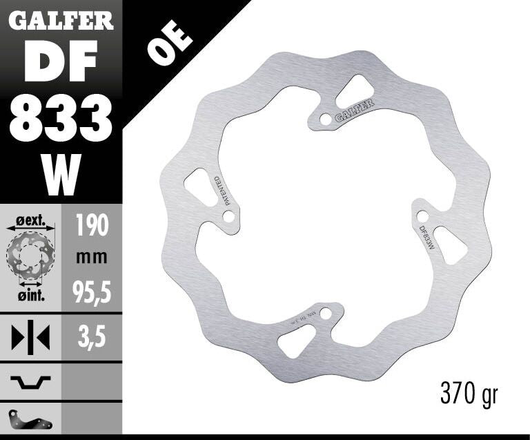 GALFER BRAKE ROTOR FIXED WAVE 190 DF833W
