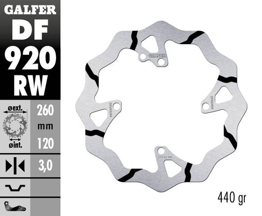 GALFER Brake Disc Fixed WAVE Grooved DF920RW