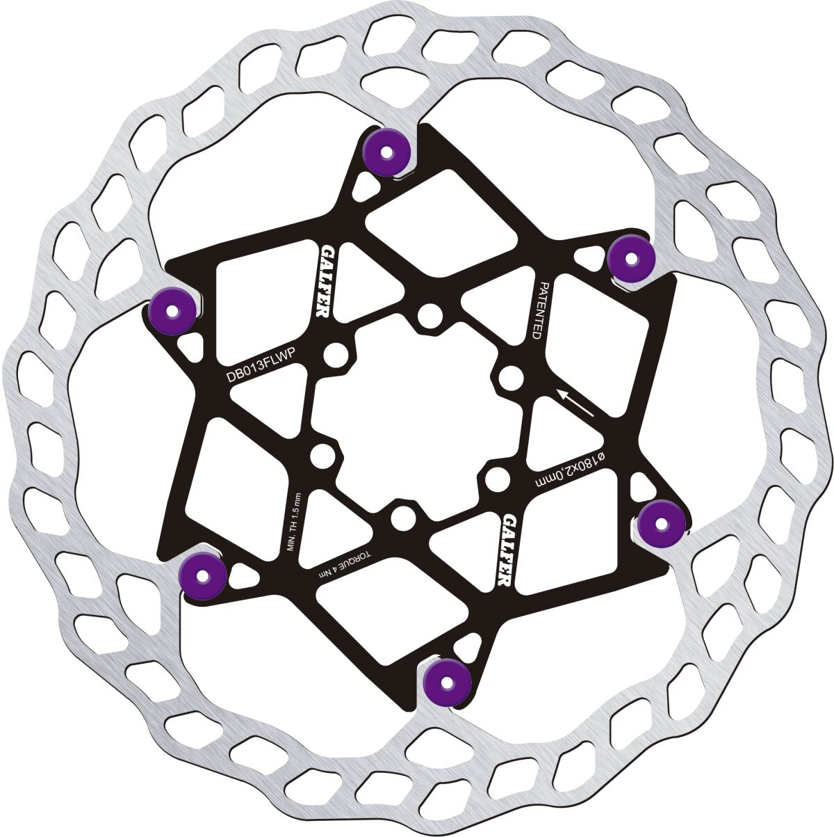 GALFER DISC WAVE FLOAT 180X2.0MM PURP DB013FLWP