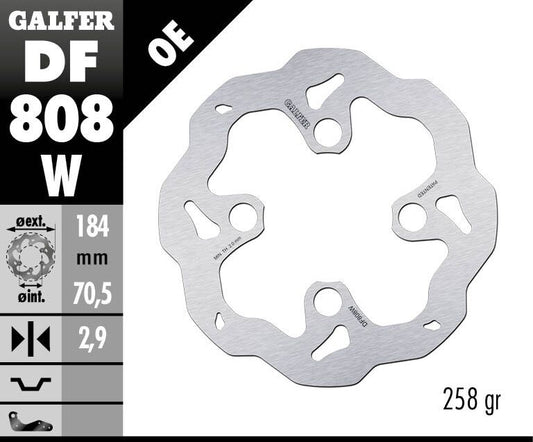 GALFER Brake Rotor Fixed WAVE DF808W