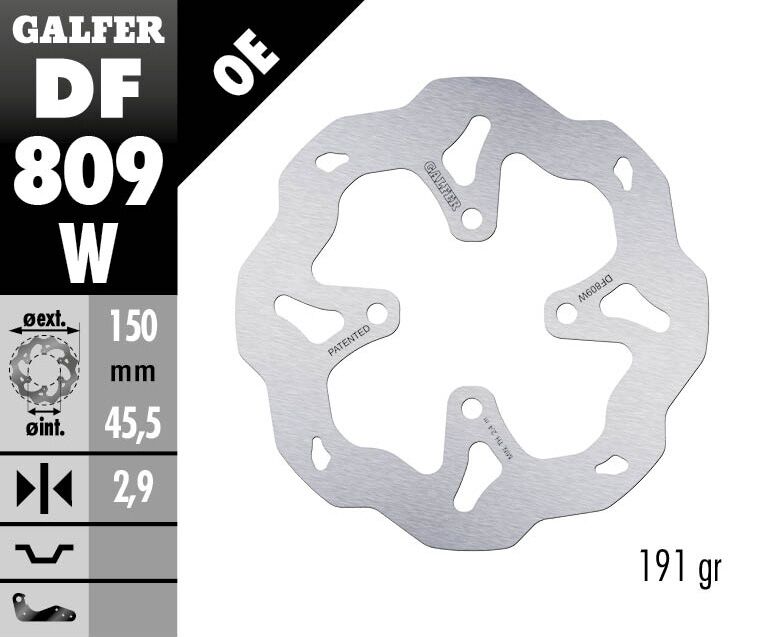 GALFER BRAKE ROTOR FIXED WAVE DF809W
