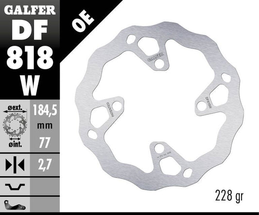 GALFER Brake Rotor Fixed WAVE DF818W