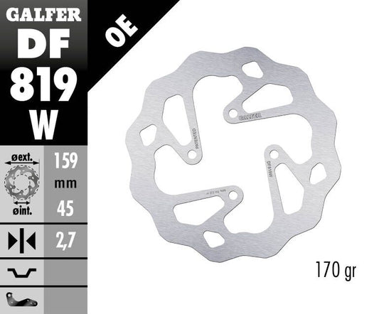 GALFER Brake Rotor Fixed WAVE DF819W