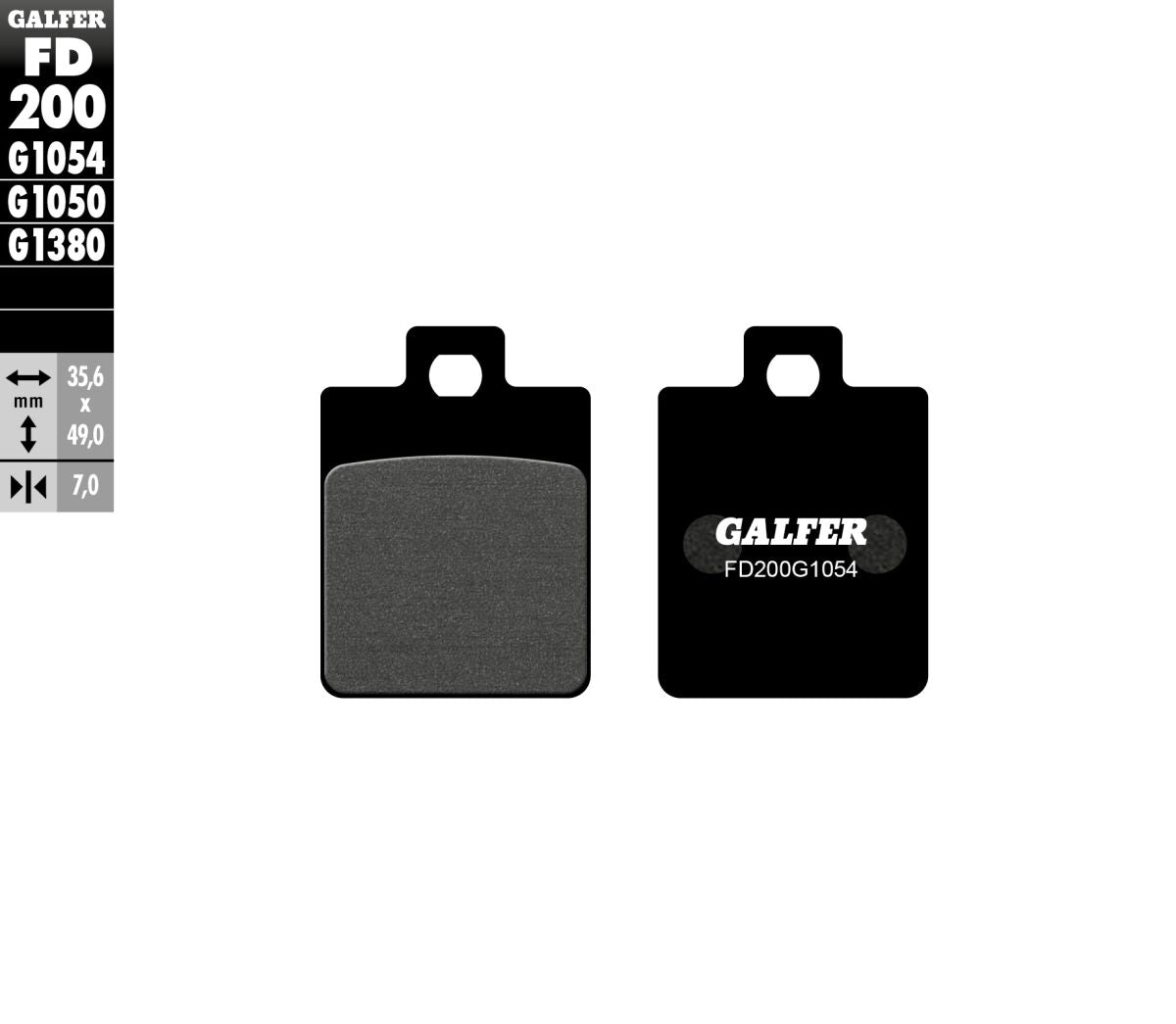 GALFER BRAKE PAD SEMI METAL FD200G1054