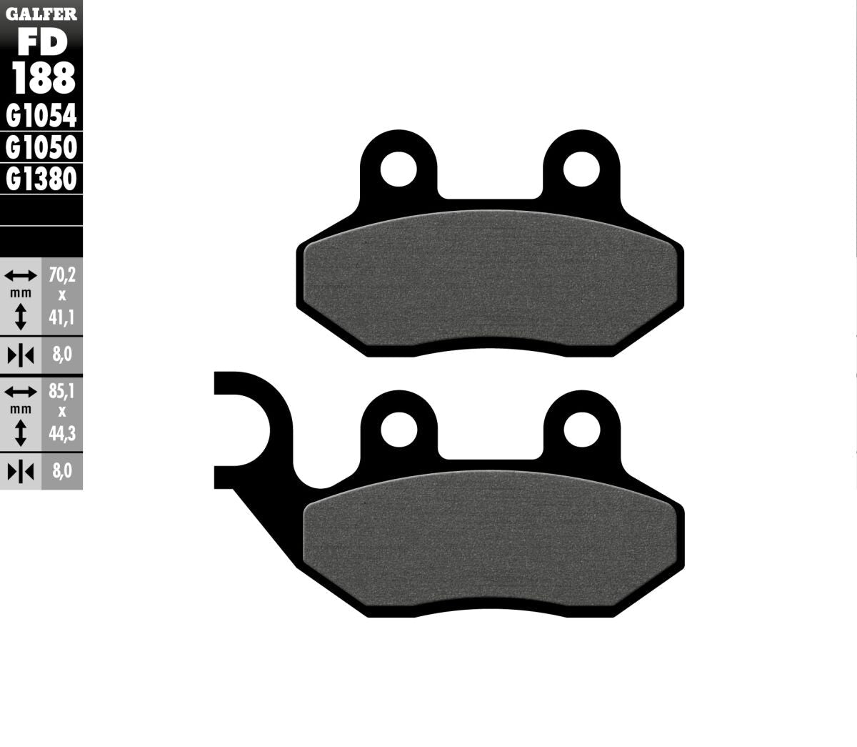 GALFER BRAKE PAD SEMI METAL SCOOTER FD188G1050