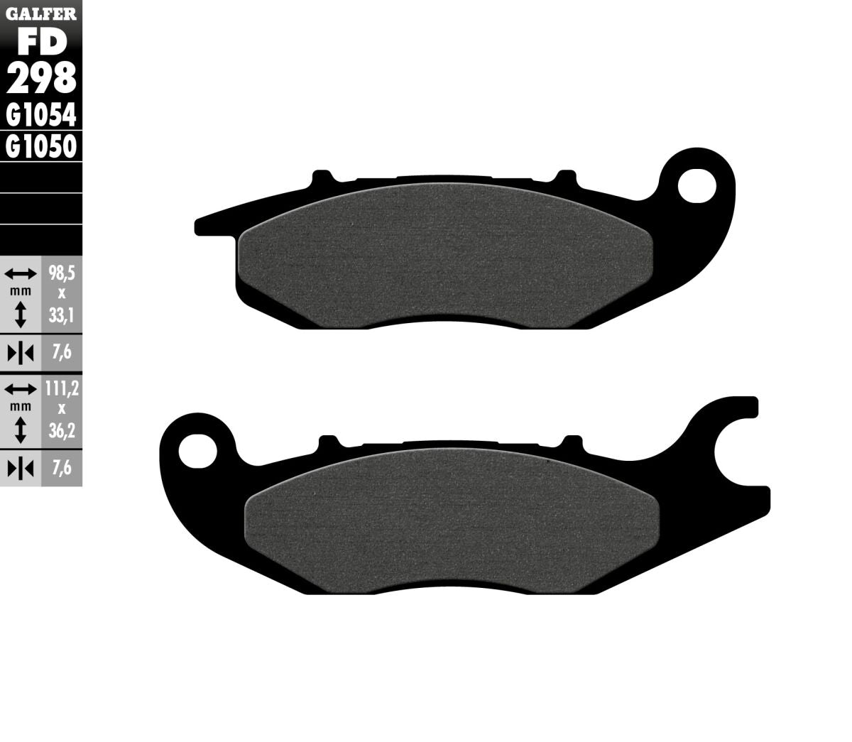 GALFER BRAKE PAD SEMI METAL SCOOTER FD298G1050