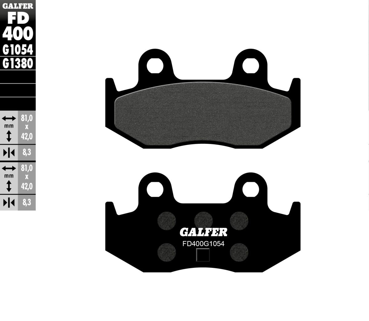 GALFER BRAKE PAD SEMI METAL FD400G1054