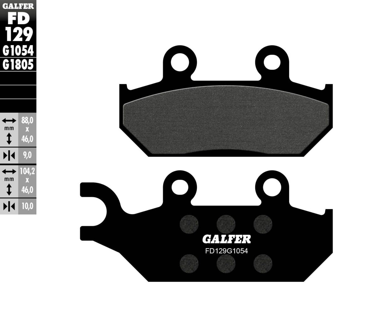 GALFER BRAKE PAD SEMI METAL FD129G1054