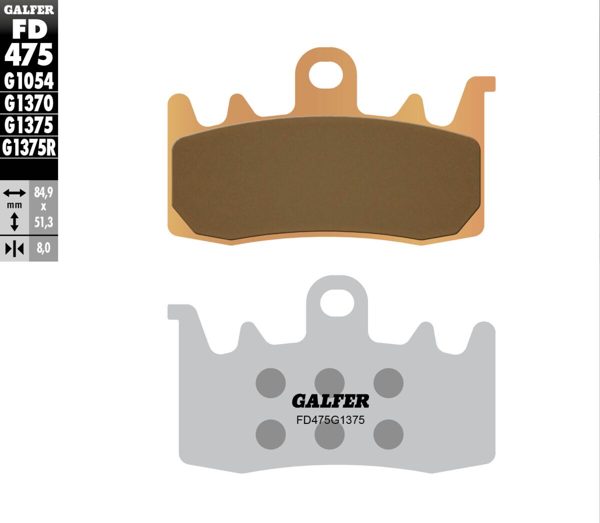 GALFER BRAKE PAD SINTERED SPORT FD475G1375