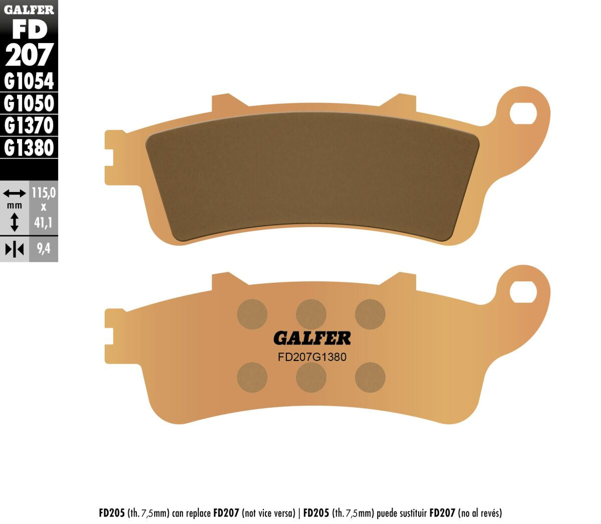 GALFER BRAKE PAD SINTERED SCOOTER FD207G1380