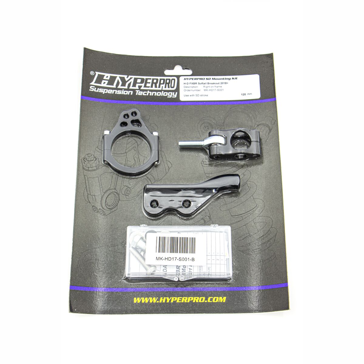 HYPERPRO SD MOUNT. KIT BLACK HD FXBR SO MK-HD17-S001-B