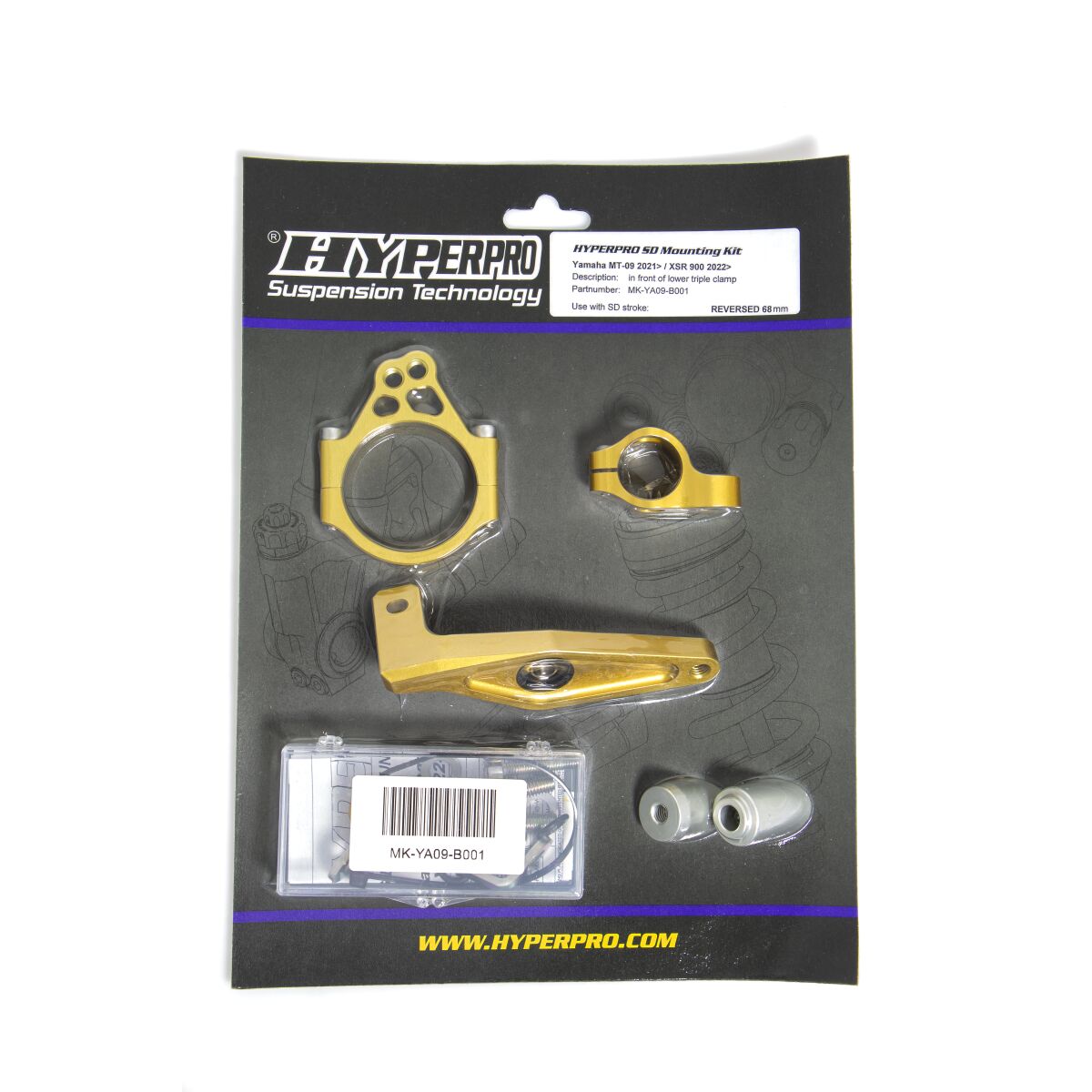 HYPERPRO SD MOUNT. KIT GOLD YAMAHA MT-0 MK-YA09-B001