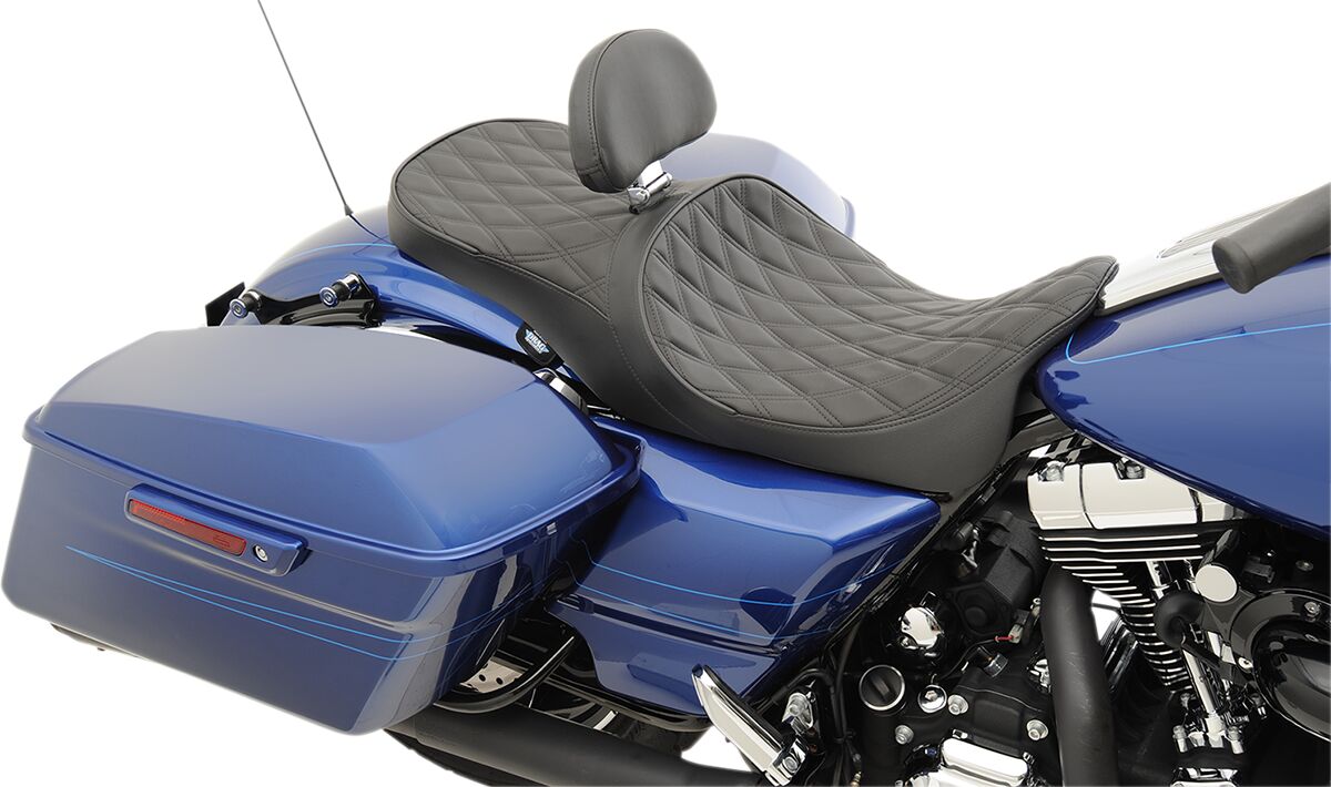 DRAG SPECIALTIES SEATS SEAT LOW PROFILE TOURING WITH DRIVER BACKREST PROVISION 0801-1008