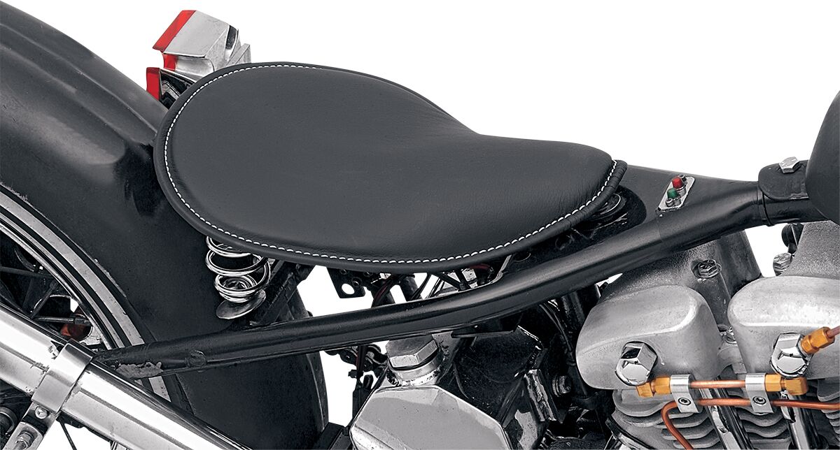 DRAG SPECIALTIES SEATS SEAT SPRING SOLO SMALL LOW-PROFILE FRONT SOLO LEATHER WHITE 0806-0028