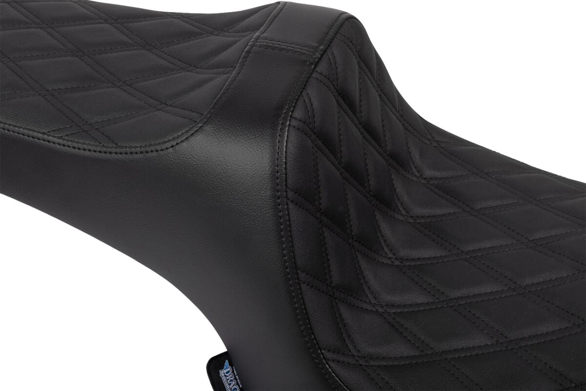 DRAG SPECIALTIES SEATS Predator III Seat - Vinyl - Double Diamond - Black Stitch - Challenger 4718B