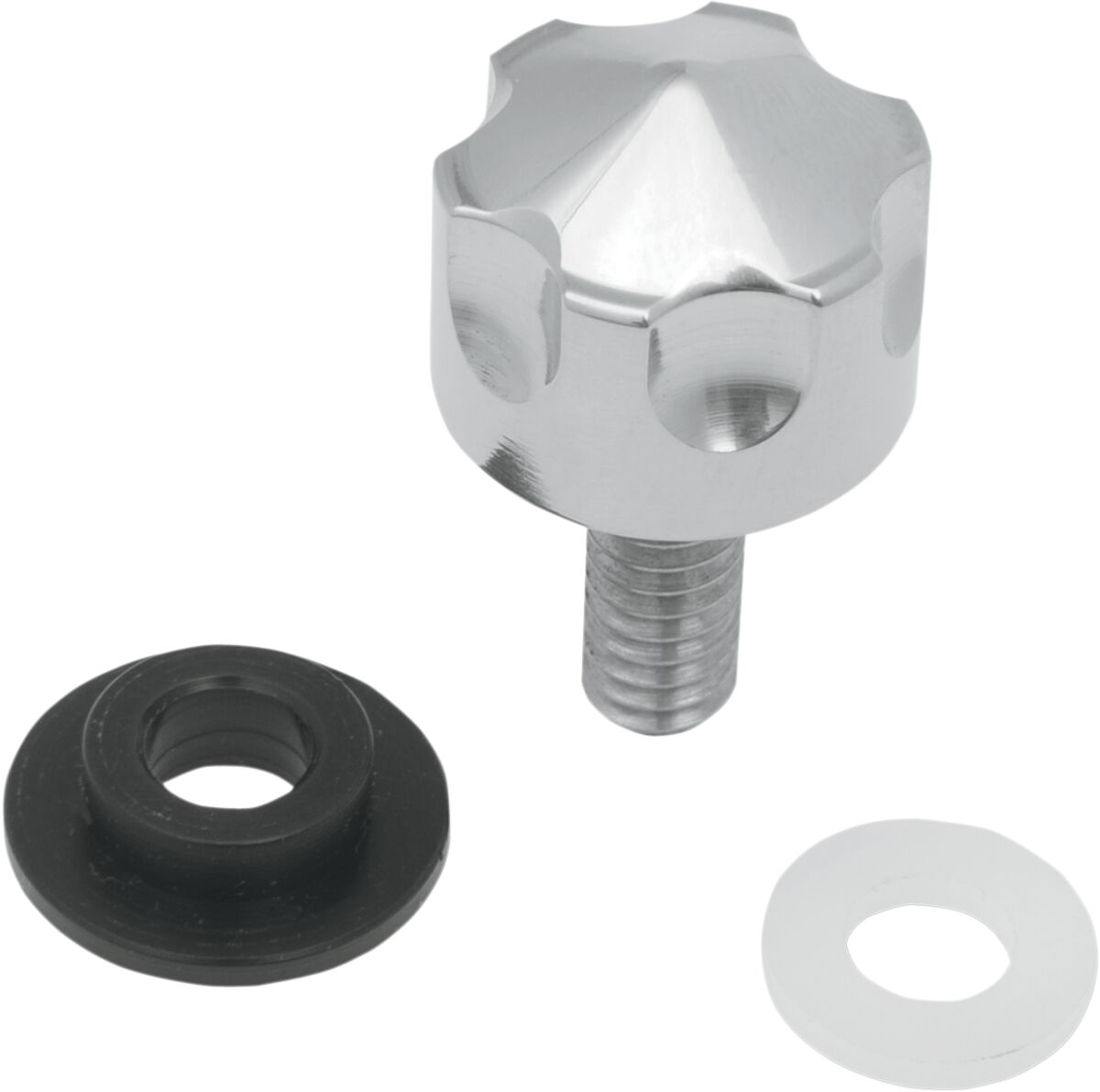 DRAG SPECIALTIES SEATS SEAT MOUNT KNOB REAR SIX-SHOOTER STAINLESS STEEL NATURAL 0820-0035