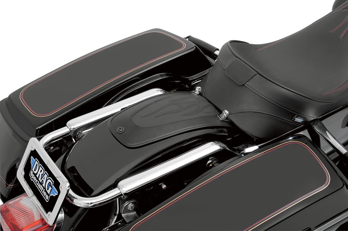 DRAG SPECIALTIES SEATS FENDER PROTECTOR FENDER SKINS REAR FLAME STITCH VINYL BLACK 1405-0140