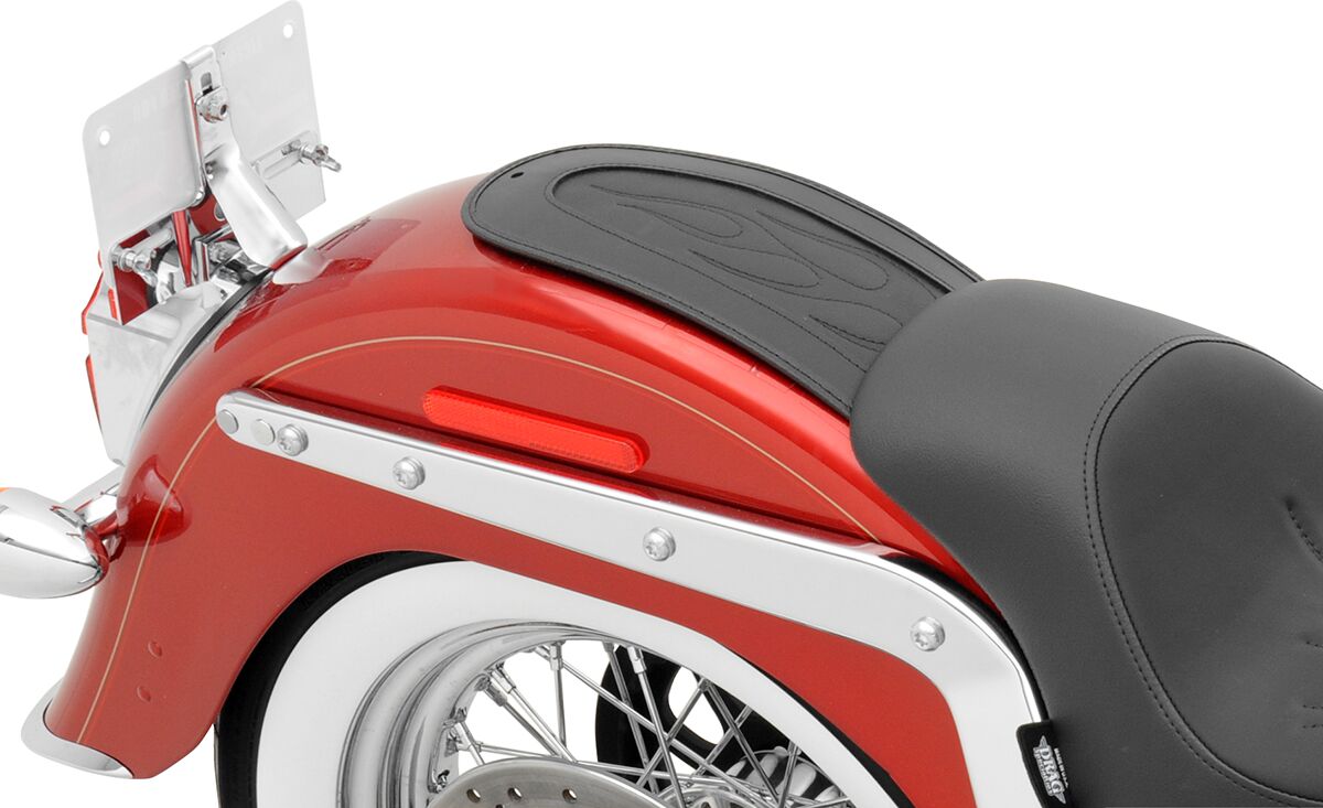 DRAG SPECIALTIES SEATS FENDER PROTECTOR FENDER SKINS REAR FLAME STITCH VINYL BLACK 1405-0146