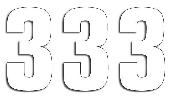 BLACKBIRD RACING TWO SERIES NUMBER #3 ADHESIVE 3 PACK WHITE 5048/10/3
